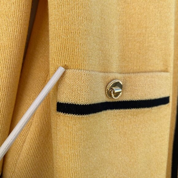 St. John Cardigan Sweater Jacket w/ Chain Yellow - Picture 12 of 13